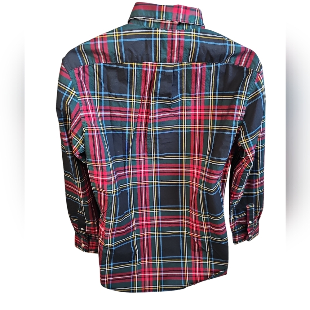 J. Crew Secret Wash Button Down Shirt Men Medium Red Green Plaid Preppy Classic - Picture 3 of 6